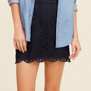 Holister Navy Lace Mini Pencil Skirt